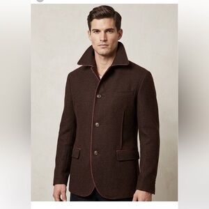 Lanvin burgundy button down blazer